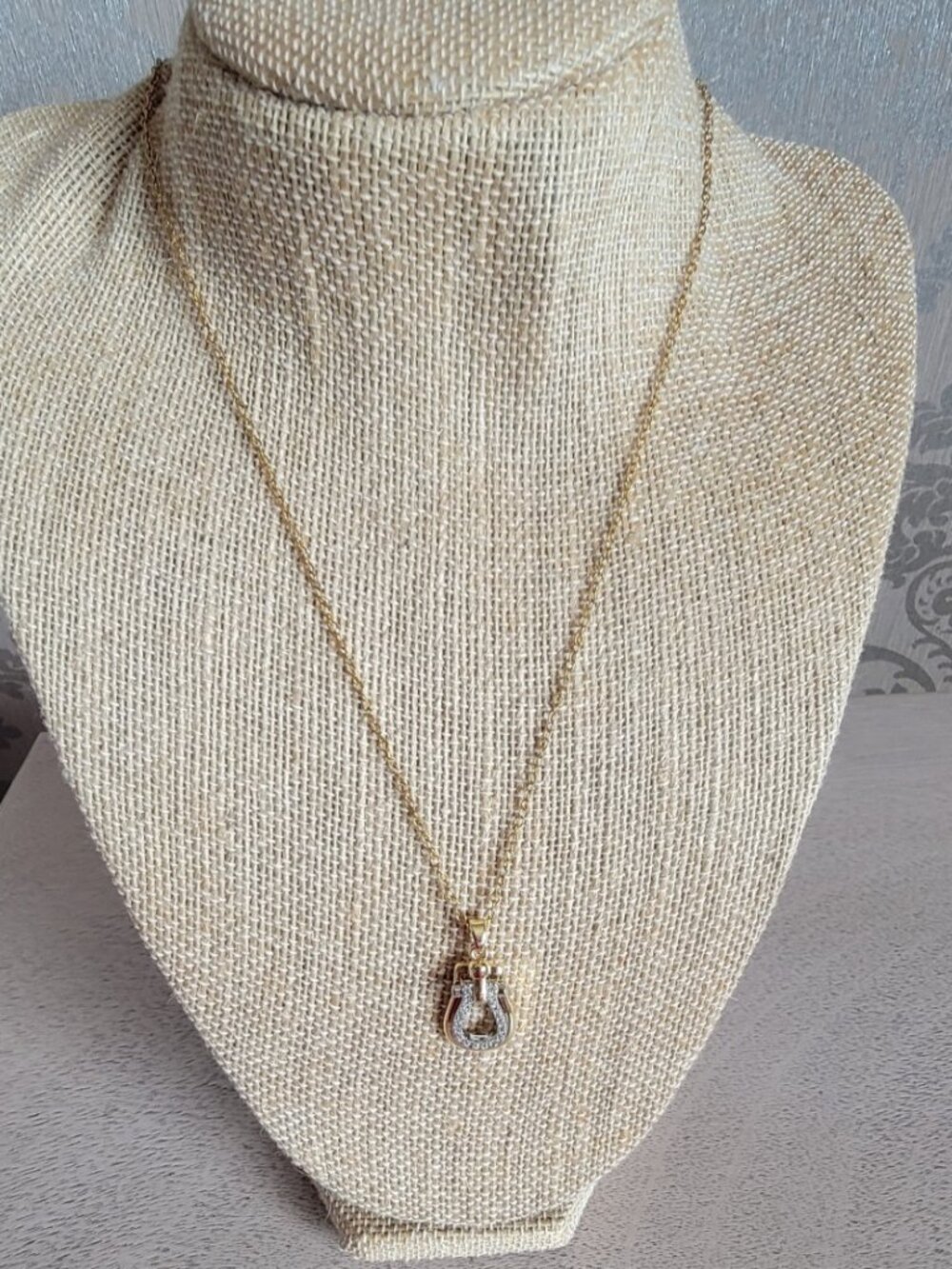 Lux Gold Tone Horseshoe Necklace